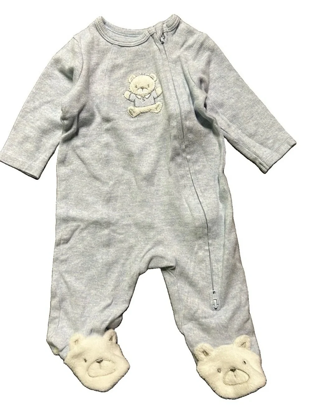 Baby Footie Pajamas Dogs Bears 2 Way Zipper Size 0-3 Months